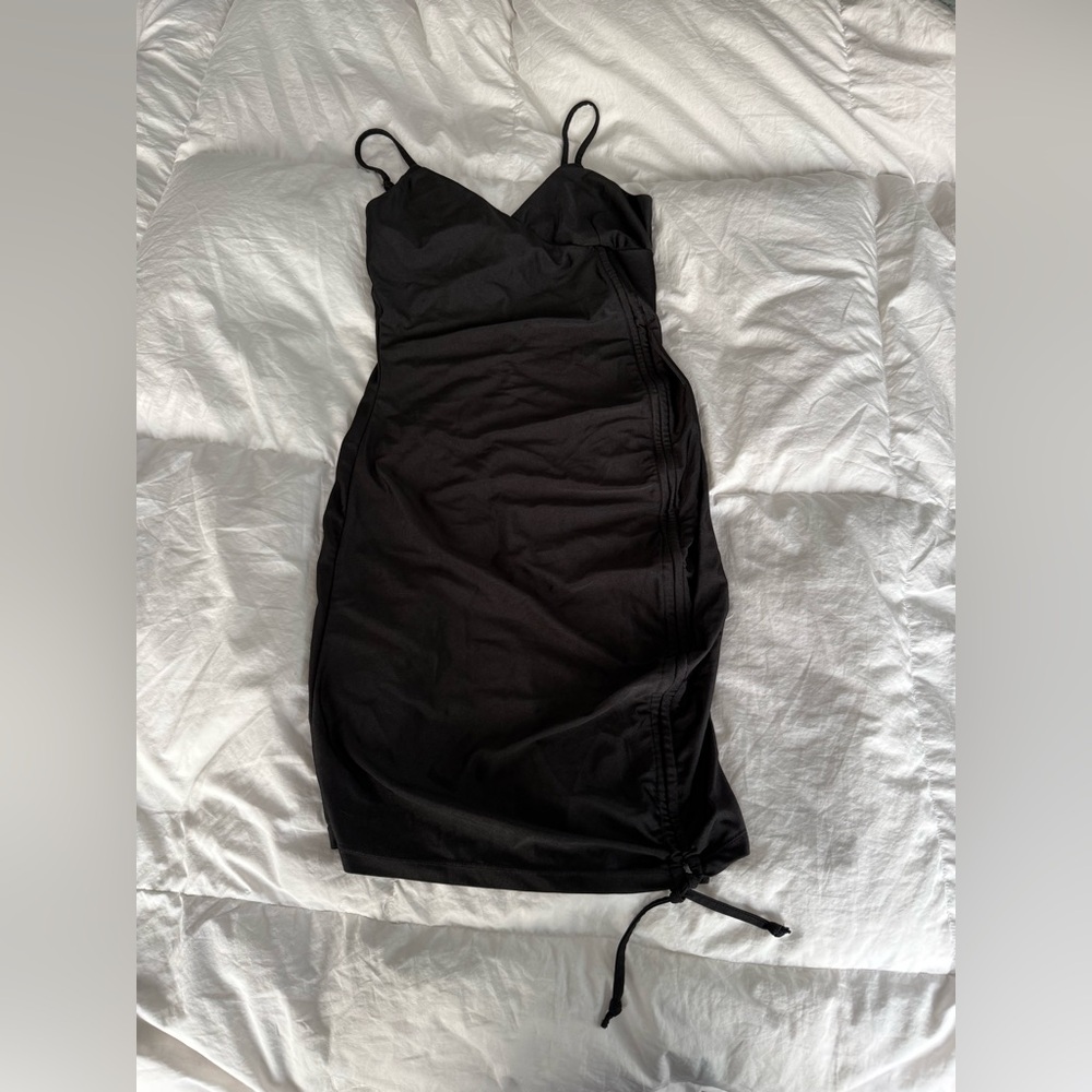 Chic Black Spaghetti Strap Mini Dress